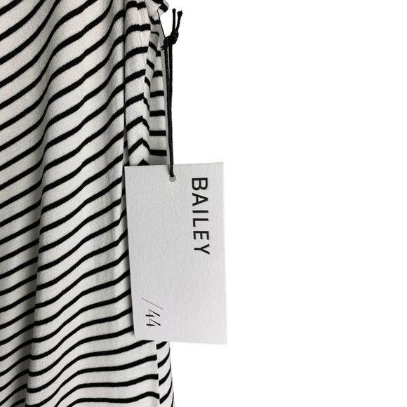 Bailey 44 Maxi Dress S White Black Striped Duststorm Ruched Scoop Neck NWT $198 - Picture 6 of 9